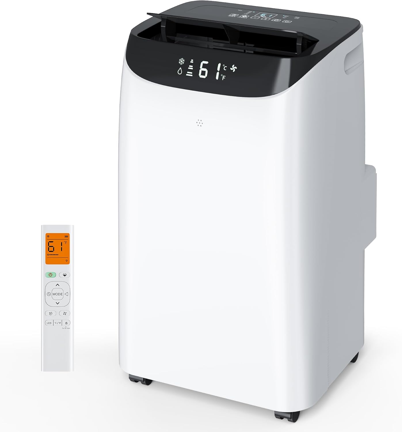 14000 BTU Portable Air Conditioners with Remote Control, 3-in-1 Free Standing Cooling AC Unit with Fan & Dehumidifier, Cools Room up to 700 sq.ft, Smart/Sleep Mode,3 Speed,Auto Swing,24H Timer woonhhop
