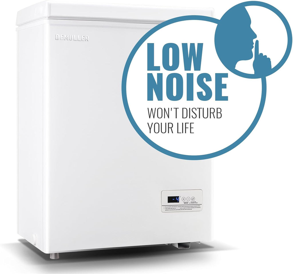 Chest Freezer 5.0Cubic Feet Deep Freezer Freestanding Freezers Removable Stainless Steel Basket wourant
