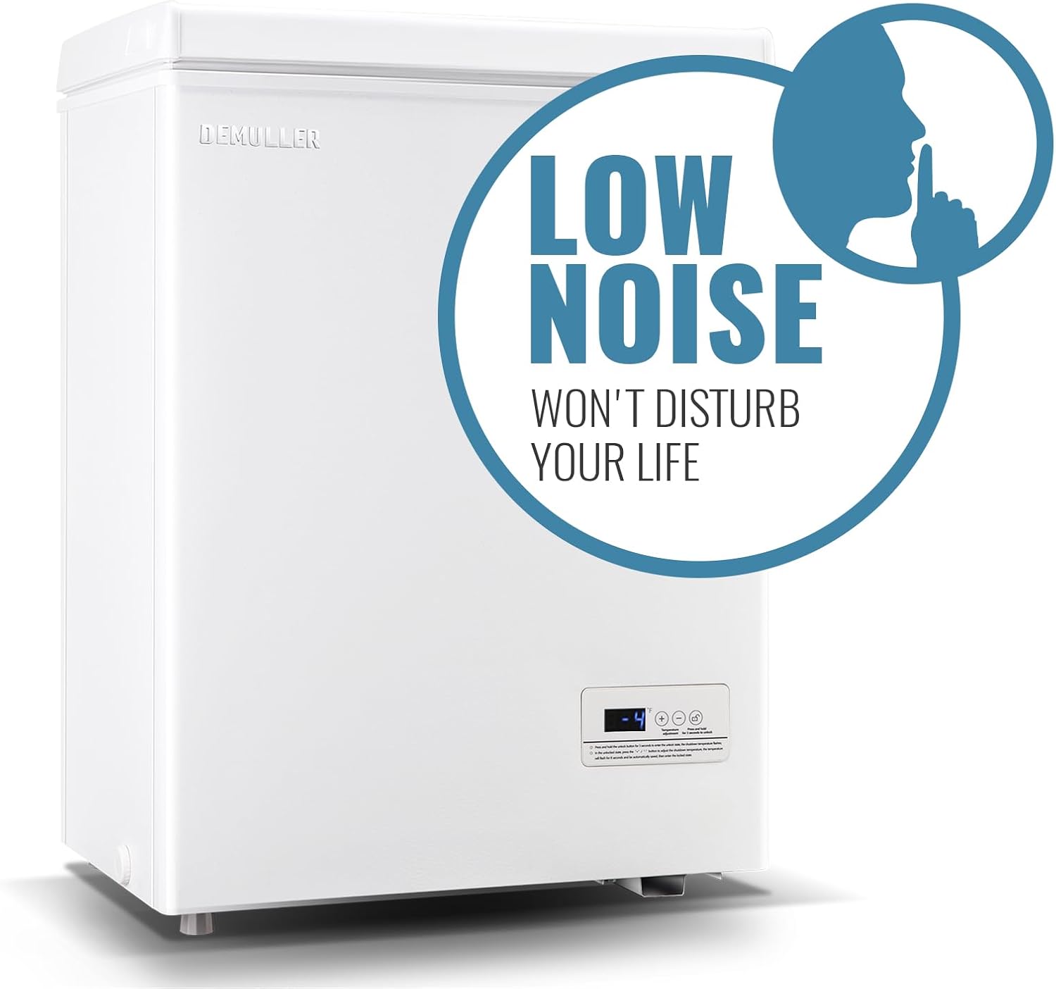 Chest Freezer 5.0Cubic Feet Deep Freezer Freestanding Freezers Removable Stainless Steel Basket wourant