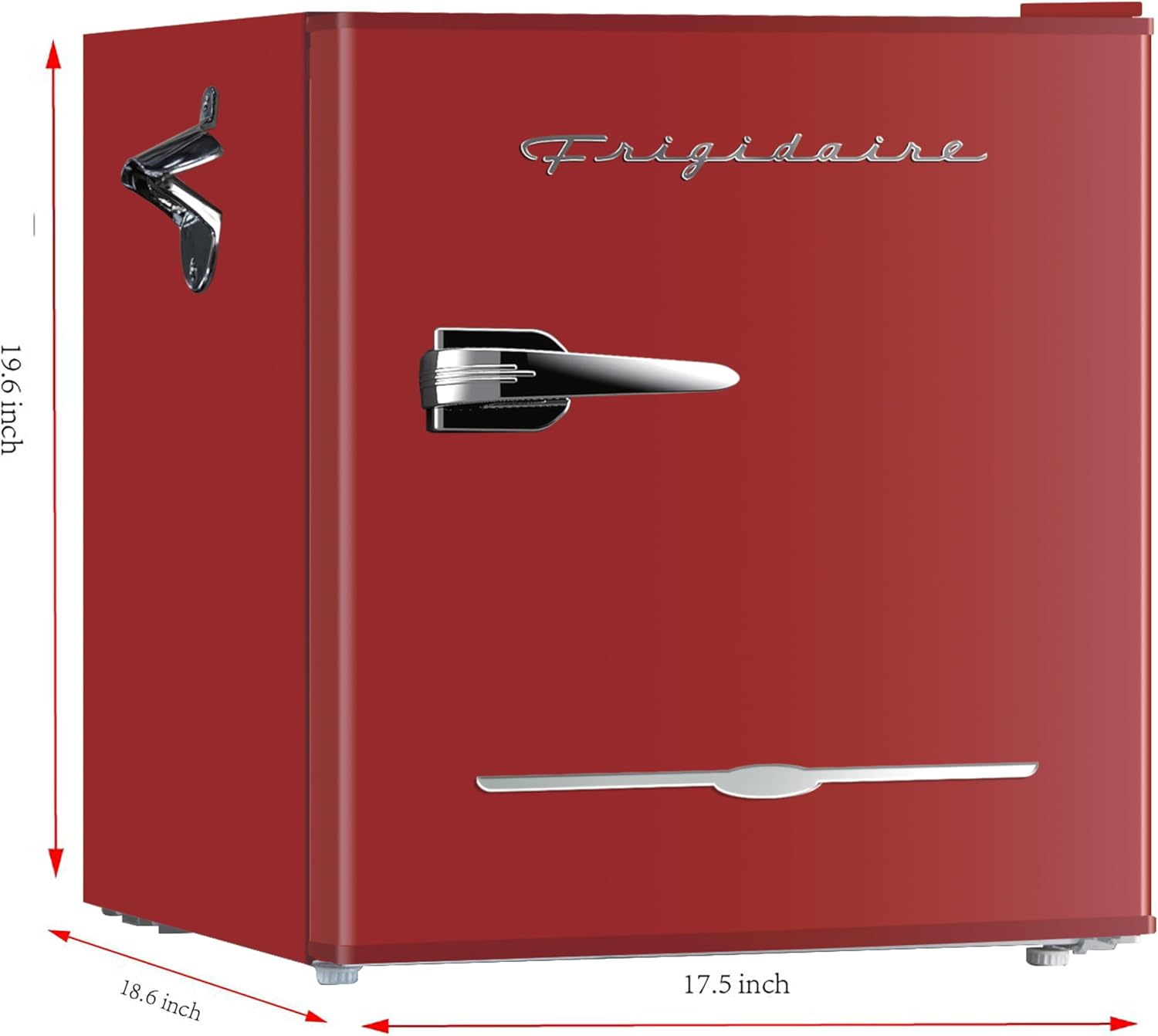 Frigidaire EFR176 Retro Compact Fridge with Chiller Mini Refrigerator with Built-in Bottle Opener for Office, Bedroom, Dorm Room or Cabin, 1.6 cu ft 16" D x 18" W x 18.5" H, Moonlight wourant