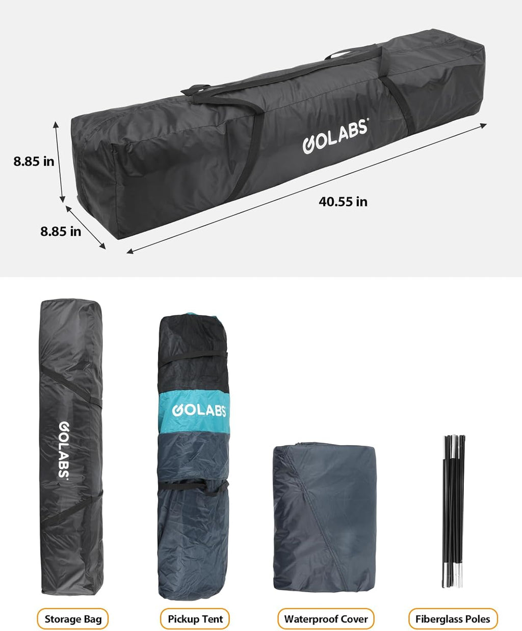 Golabs Truck Bed Tent for 5.5-6.5 Ft Bed, 5-Minute Easy Setup by Pre-Assembled Design, Waterproof PU2000mm, 2-Person Portable with Extra Rainfly Cover for Camping & Outdoor, Includes Storage Bag wourant