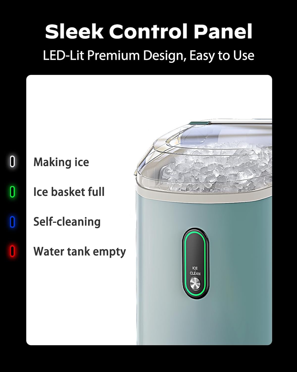 Nugget Ice Maker Countertop, Silonn Chewable Pellet Ice Machine with Self-Cleanin Function, 33lbs/24H Portable Ice Makers for Home Kitchen Officce, Black wourant