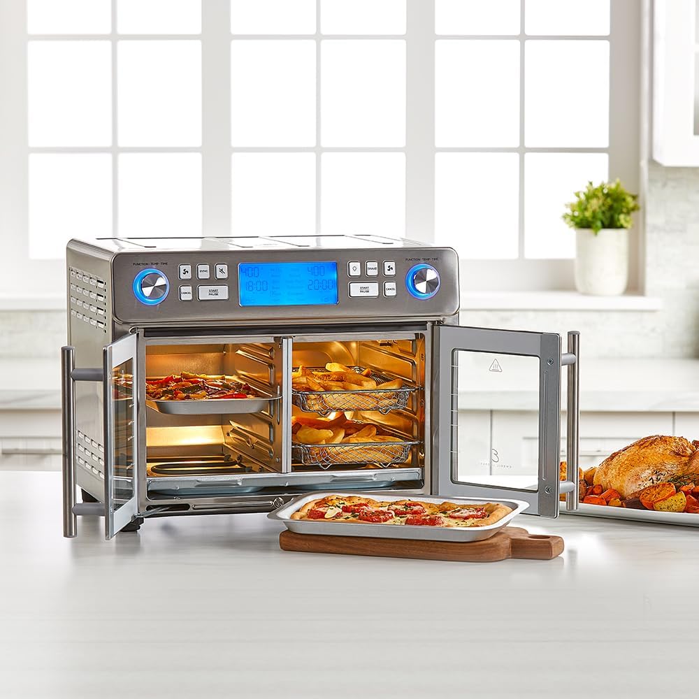 Emeril Lagasse Dual Zone 360 Air Fryer Oven Combo with French Door, 25 QT Extra Large, Cook Two Foods in Different Ways, Up to 60% Faster from Frozen to Finish wourant
