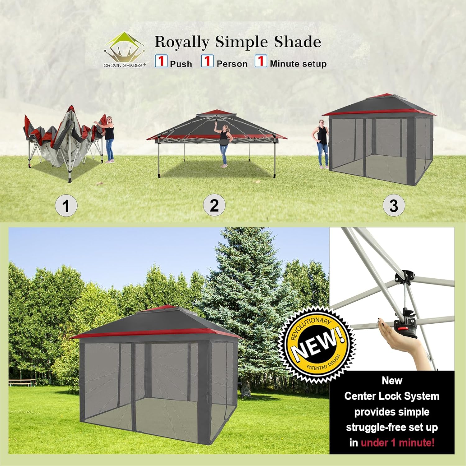 CROWN SHADES 13x13 Pop Up Gazebo Canopy Tent Gazebos on Clearance Outdoor Gazebo wourant