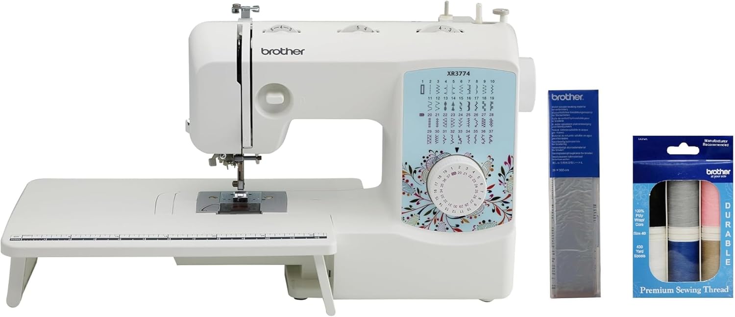 Brother Sewing and Quilting Machine, XR3774, 37 Built-in Stitches, Wide Table, 8 Included Sewing Feet wourant