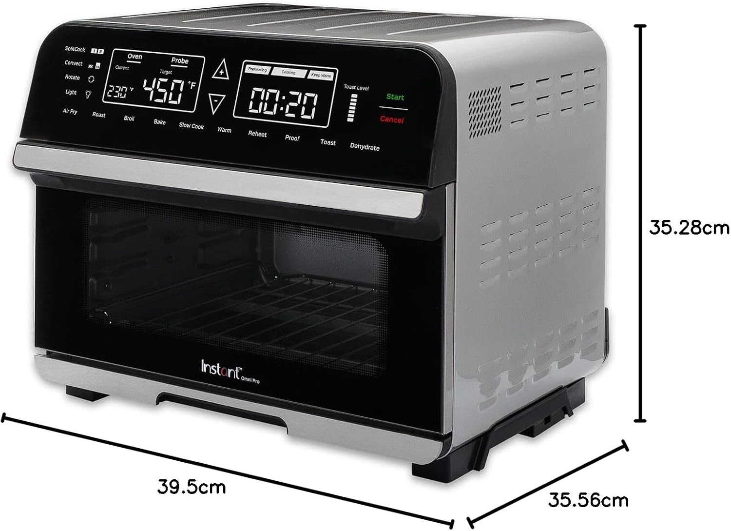 Instant Pot Omni Plus 19QT/18L Toaster Oven Air Fryer, 10-in-1 Functions, Fits 12" Pizza, Crisp, Broil, Bake, Roast, Toast, Warm, Convection, 100+ In-App Recipes, from the Makers of Instant Pot, Black wourant