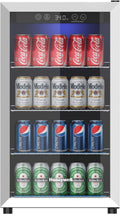 Honeywell Beverage Refrigerator and Cooler, 115 Can Mini Fridge with Glass Door for Soda Beer or Wine for Office or Bar with Adjustable Removable Shelving wourant