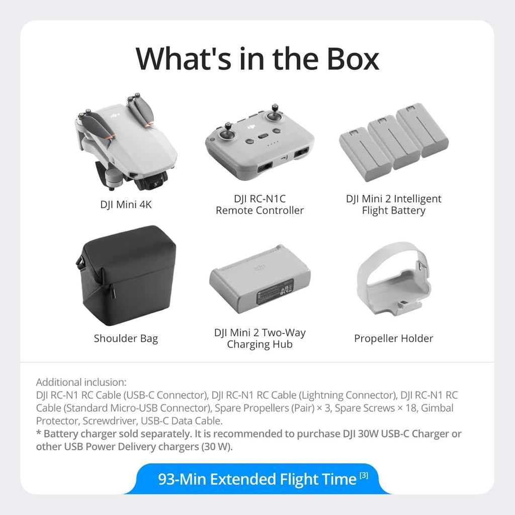 DJI Mini 4K, Drone with 4K UHD Camera for Adults, Under 249 g, 3-Axis Gimbal Stabilization, 10km Video Transmission, Auto Return, Wind Resistance, 1 Battery for 31-Min Max Flight Time, Intelligent Flight wourant