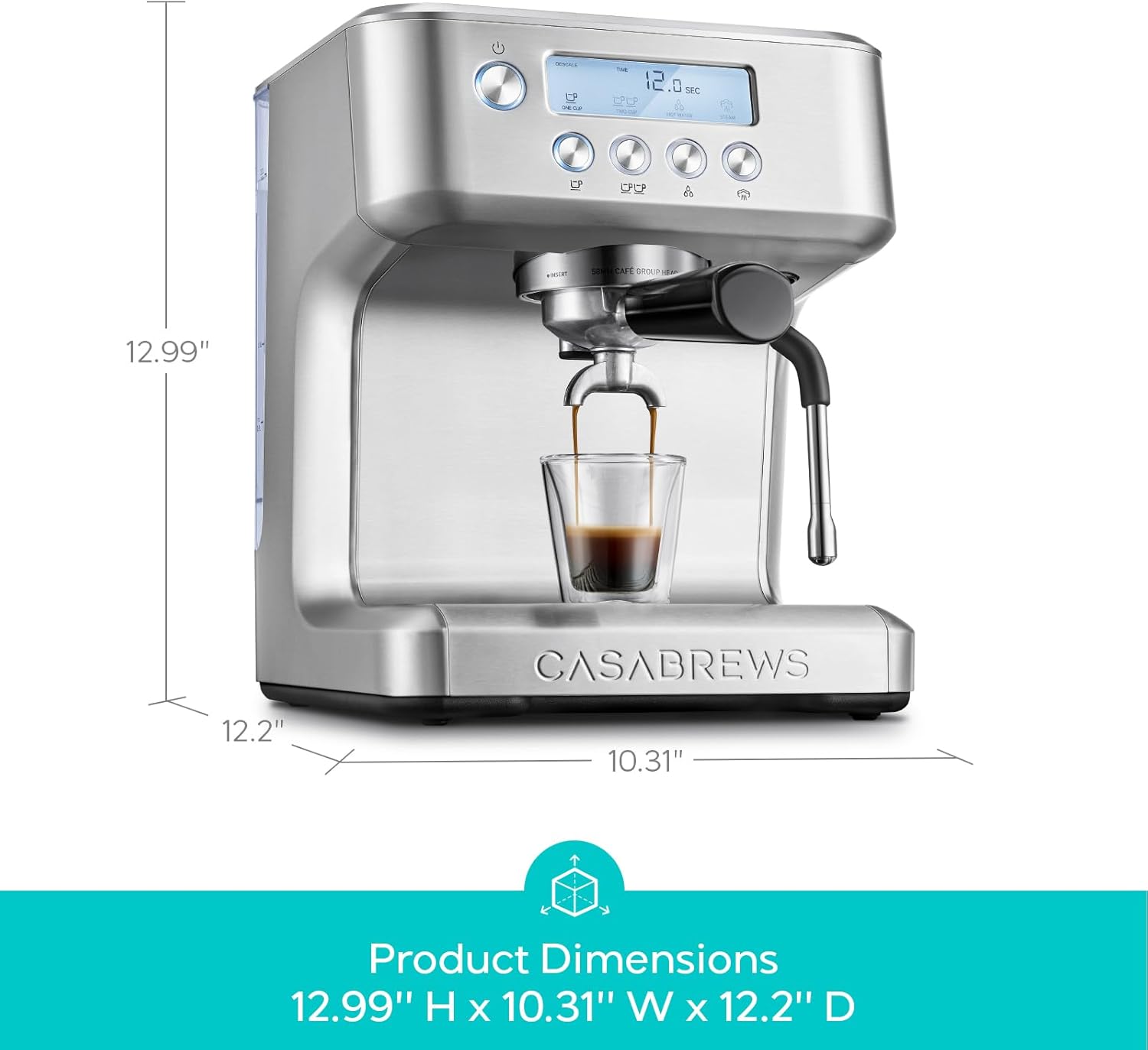 CASABREWS Ultra Espresso Machine with LCD Display, Espresso Maker with Powerful Milk Frother wourant
