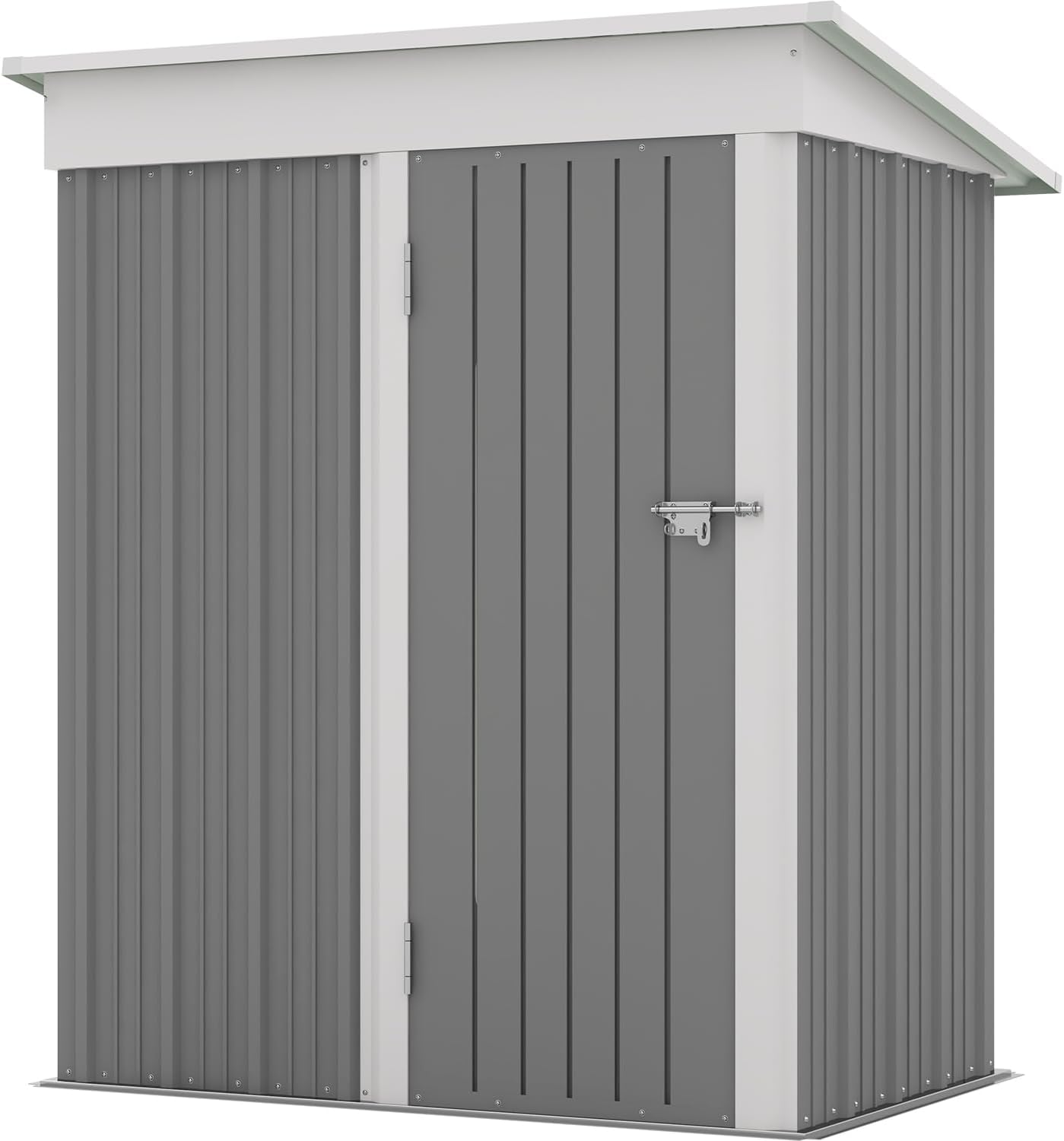 Patiowell 5x3 FT Outdoor Storage Shed Tool Shed with Sloping Roof and Lockable Door Metal Shed wourant