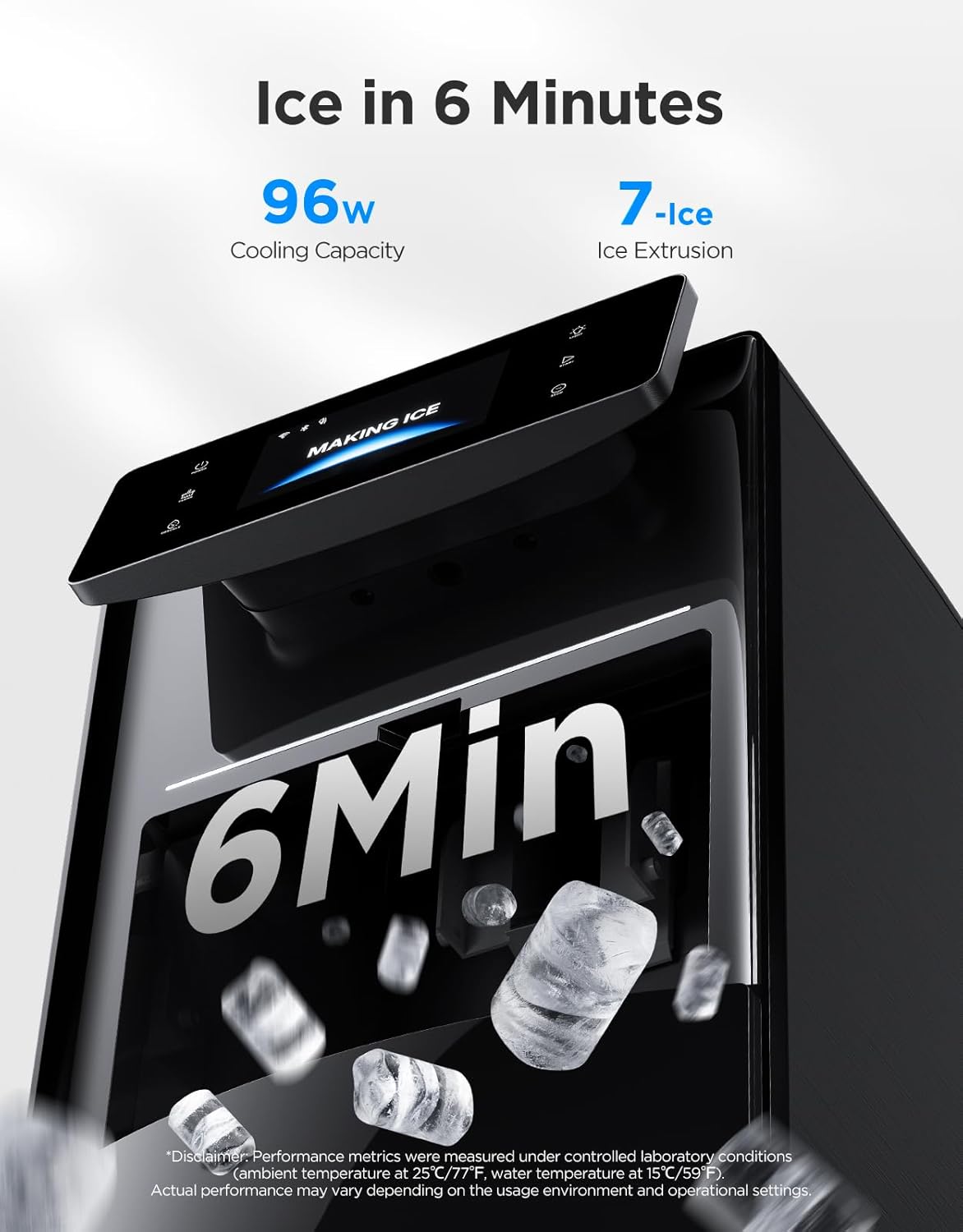 GoveeLife Smart Nugget Ice Maker Pro, 60lbs Daily, 6-Minute First Ice, 40dB Ultra-Quiet with AI NoiseGuard, App & Voice Control, Self-Clean, 3.5lbs Basket & Dual Water Tanks, for Home Kitchen, Party woonhhop