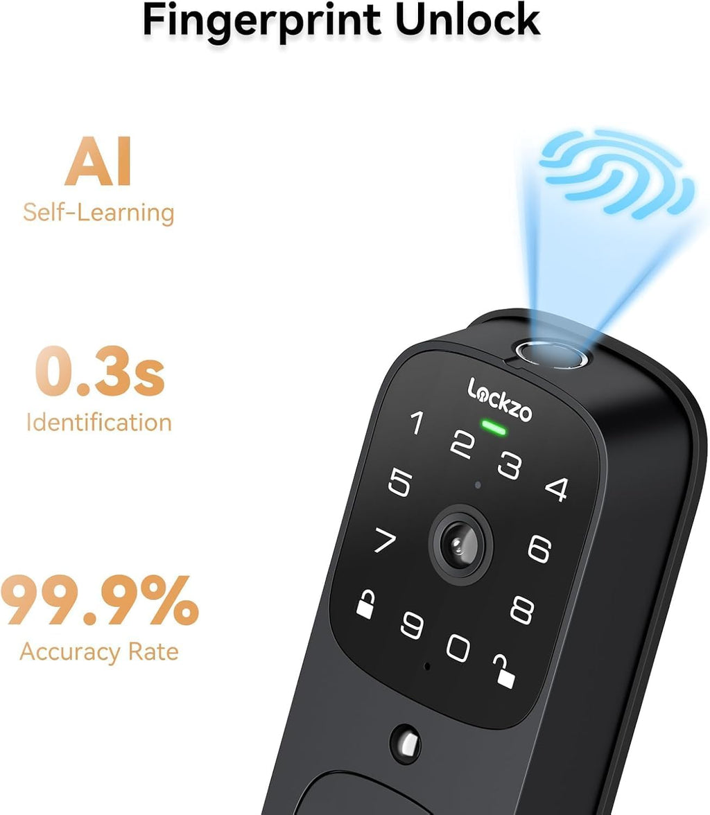 Video Smart Lock with Doorbell Keyless Entry Door Lock Built-in WiFi Camera Front Door Deadbolt Lock wourant