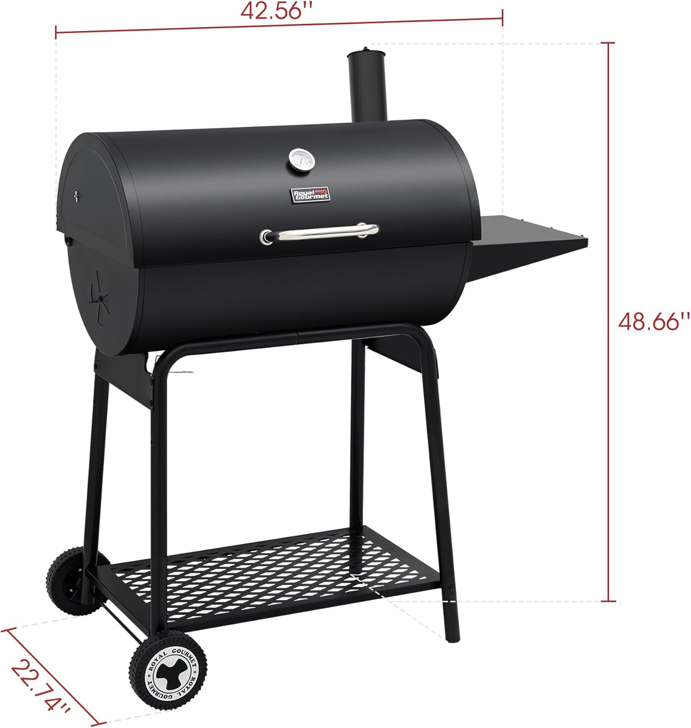 Royal Gourmet CC1830 30 Inch Barrel Charcoal Grill with Warming Rack Outdoor BBQ Grill wourant
