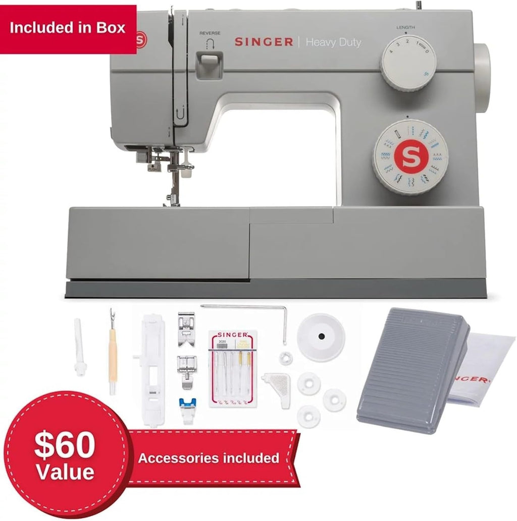 SINGER Heavy Duty 4423 High Speed Sewing Machine with Accessory Kit | Strong Motor With Enhanced Piercing Power, 97 Stitch Applications, Full Metal frame, 1-step Buttonhole & LED Light wourant