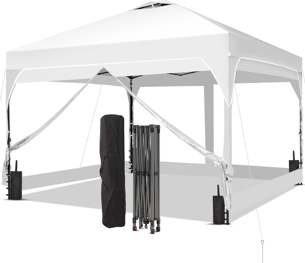 GDY 12x12 Pop Up Canopy Tent with 4 Sidewalls, Easy Set up with One Push Lift Gazebo wourant