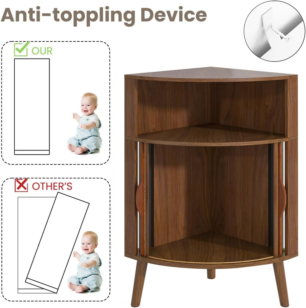 Corner Cabinet, 66.73'' Tall Modern Corner Bathroom Storage Cabinet wourant