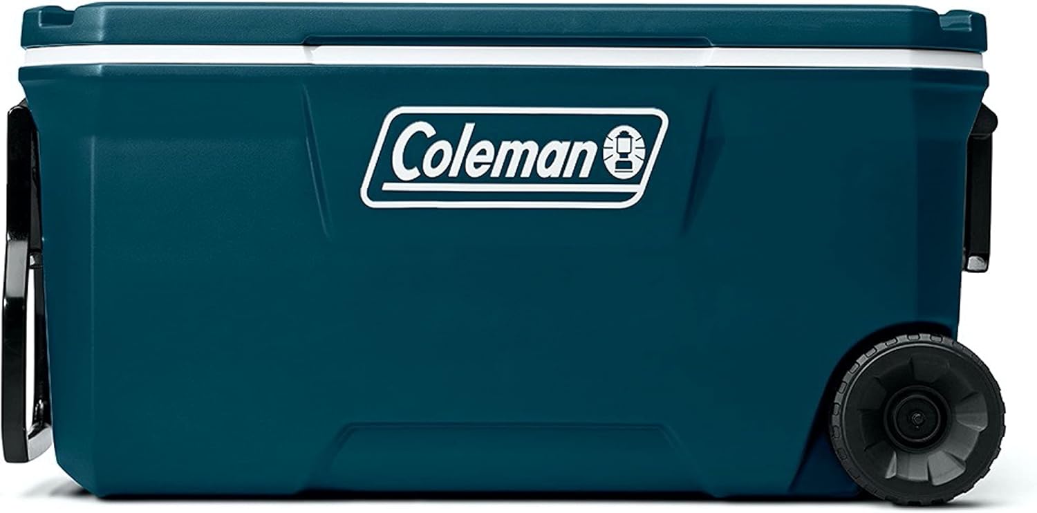 Coleman Insulated Portable Rolling Cooler with Wheels, Leak-Proof Outdoor Hard Cooler, Keeps Ice for Up to 5 Days, 100 Quart wourant