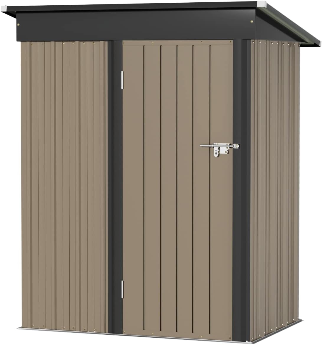 Greesum 6×4 FT Outdoor Storage Shed, Metal Patio Storage Shed with Lockable Door wourant