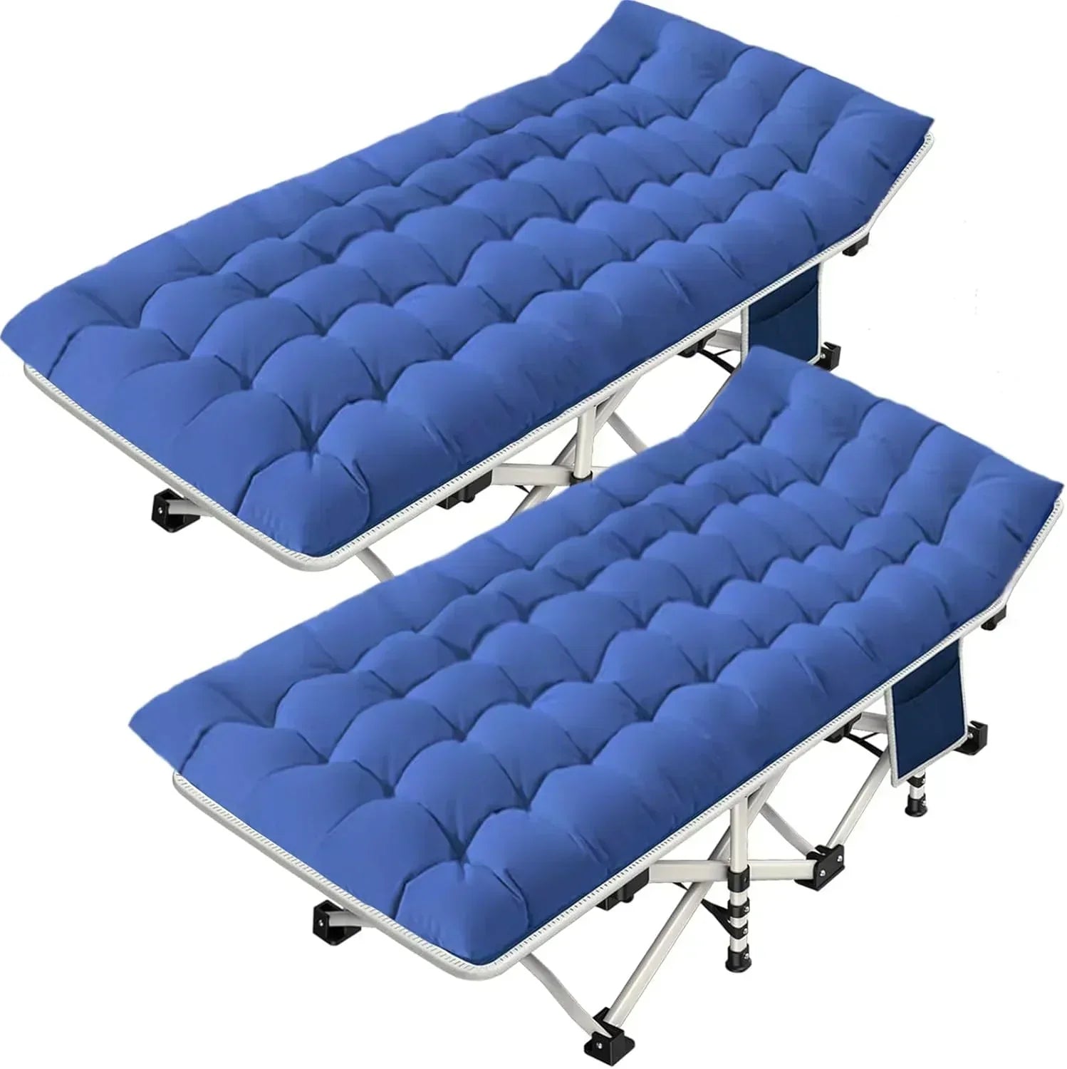 2-Pack Camping Cots with Mattress Comfortable Folding Bed Heavy Duty Baby Cot wourant