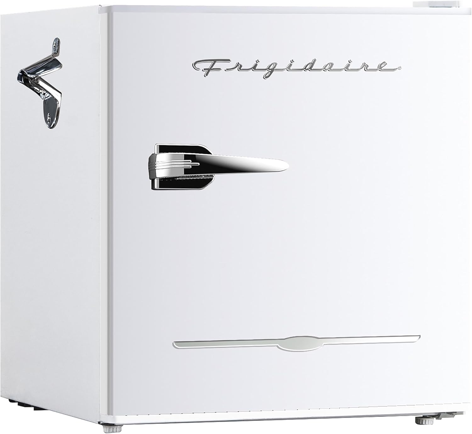 Frigidaire EFR176 Retro Compact Fridge with Chiller Mini Refrigerator with Built-in Bottle Opener for Office, Bedroom, Dorm Room or Cabin, 1.6 cu ft 16" D x 18" W x 18.5" H, Moonlight wourant