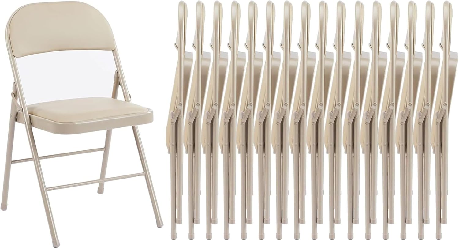 Sweetcrispy Folding Chair 12 Pack, Leather Padded Folding Chairs, Sturdy Metal Foldable Chairs wourant