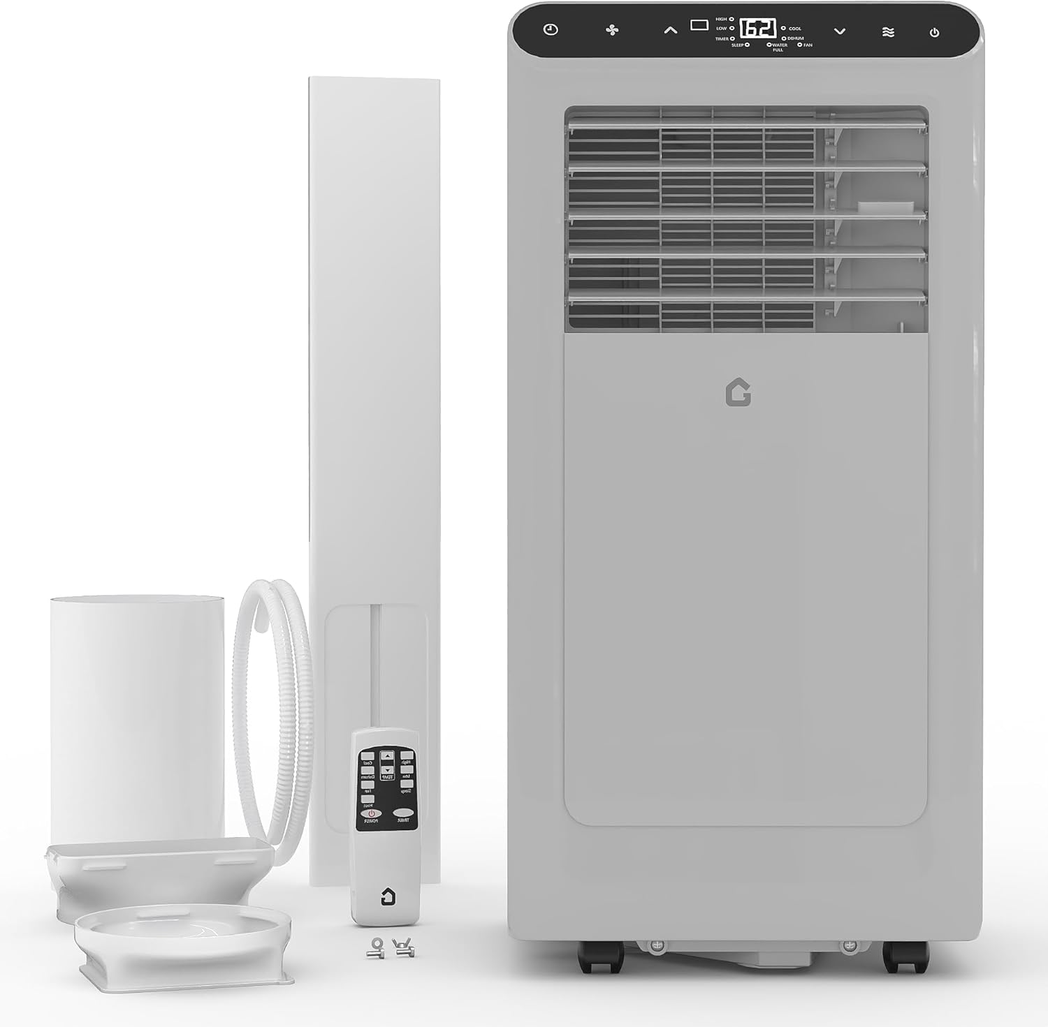 Garvee 8000 BTUs Portable Air Conditioner,Up to 350 Sq.Ft. Remote Control 48dB Portable AC Unit, Dehumidifier, Fan, Sleep, 24H Timer&Installation Kit, DOE Certified, Ceer 6.2, White+Black Panel woonhhop