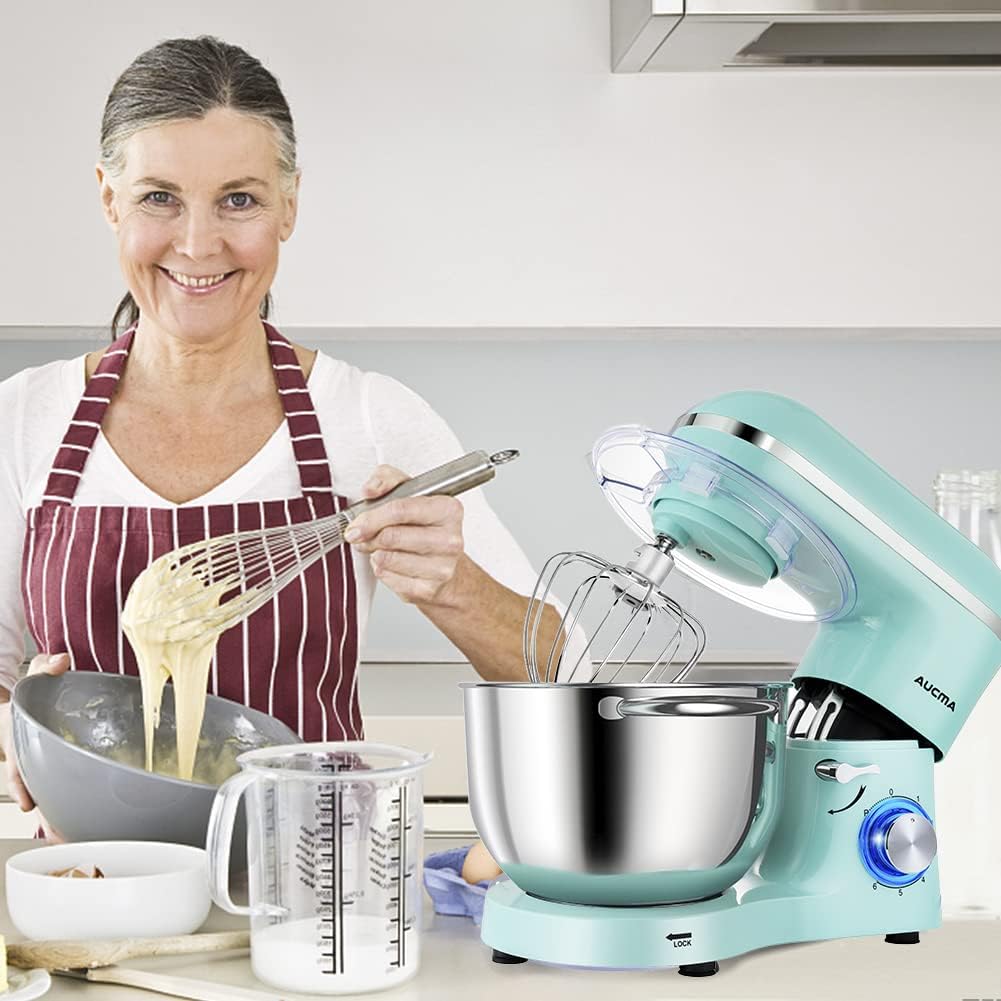 Aucma Stand Mixer,6.5-QT 660W 6-Speed Tilt-Head Food Mixer, Kitchen Electric Mixer with Dough Hook wourant