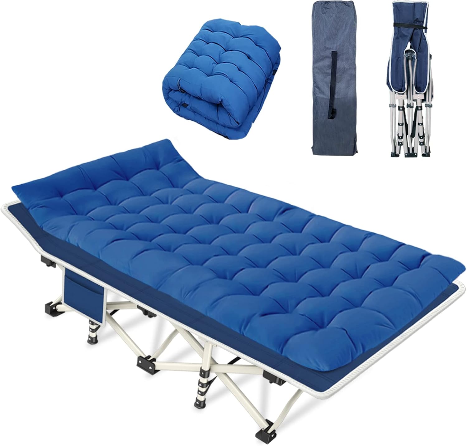 2 Pack Camping Cot with Mattress Comfortable Sleeping Cot Camping Cots for Adults 2 Person Folding Cot Heavy Duty Cots for Sleeping with Carry Bag Outdoor Indoor Home Vacation wourant