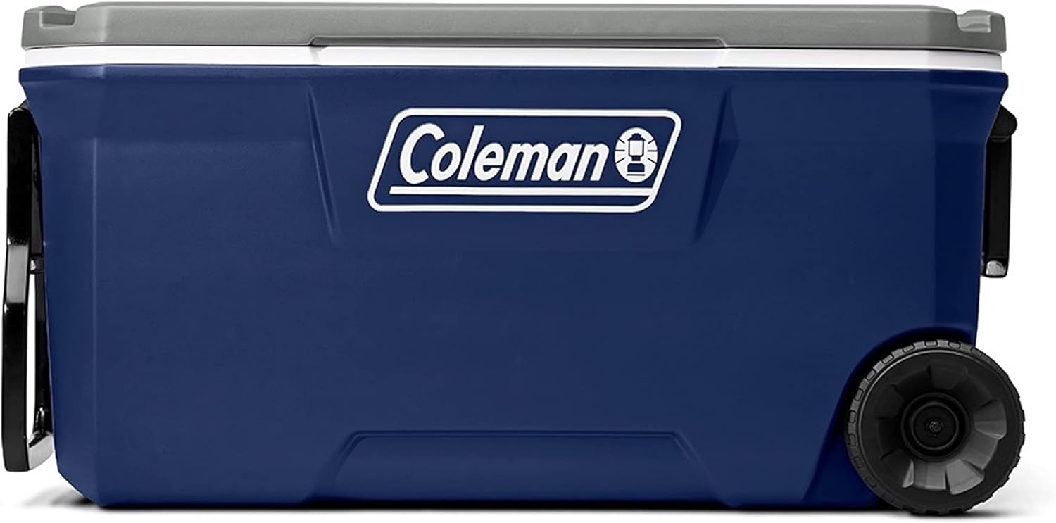 Coleman Classic Series Insulated Portable Wheeled Cooler, Leak-Resistant Outdoor Hard Cooler Keeps Ice up to 5 Days, 100-Quart wourant