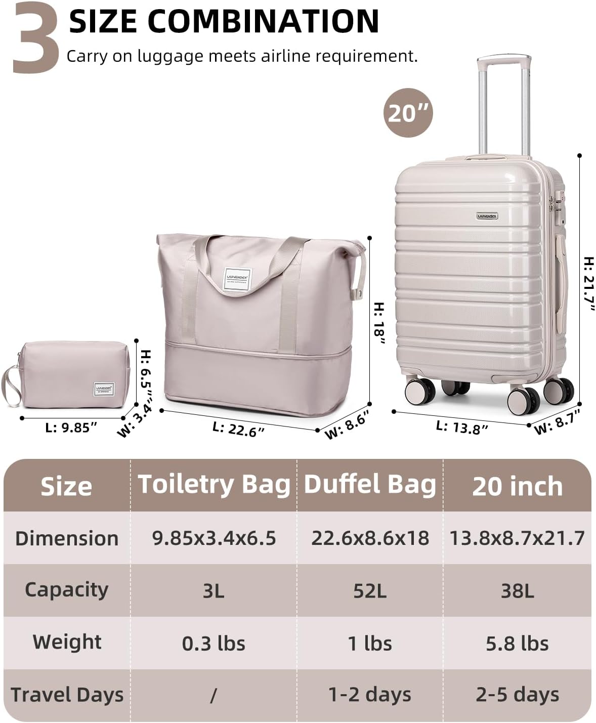 6-piece luggage set, expandable hardshell suitcase set with spinner wheels, lightweight rolling luggage set wourant
