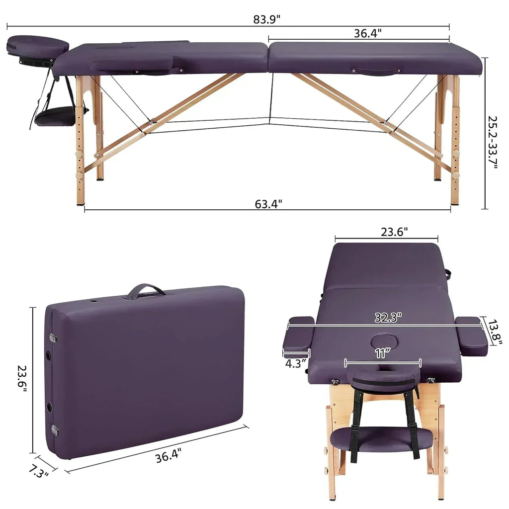 Yaheetech Massage Table Portable Lash Beds Spa Bed Massage Couch Foldable Spa Tables wourant