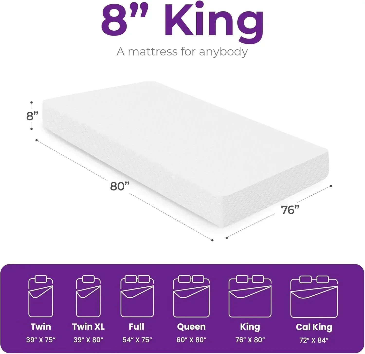 GAESTE 8-inch Fully Cooling Gel Memory Foam Mattress Mattress-in-a-Box wourant