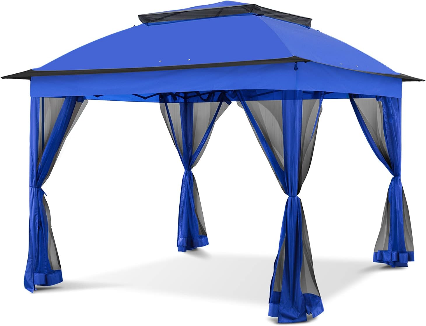 COOS BAY 11x11 Pop Up Gazebo with Mesh Netting, Instant Outdoor Canopy Tent, Water Resistant Shelter with UPF 50+ UV Protection, 121 Sq Ft Coverage, Beige woonhhop