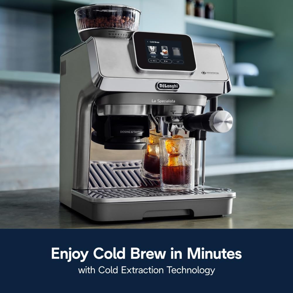 De'Longhi La Specialista Touch Espresso Machine with Grinder & Milk Frother ?Cold Brew & Iced Coffee Maker, Burr Grinder, 10 Drink Presets, Compact Bean to Cup, Award-Winning Italian Design woonhhop