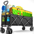 Foldable 4-wheel cart, foldable, 37 inches long, 480 lb capacity, heavy-duty beach cart, shopping cart with wheels wourant