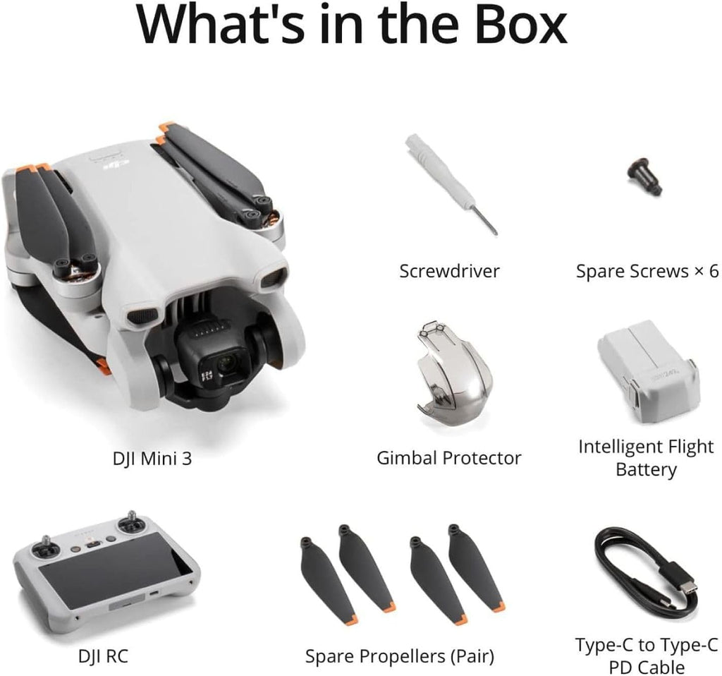 DJI Mini 3, Drones with Camera for Adults 4K, 38-min Flight Time, up to 32800ft (10km) Video Transmission, True Vertical Shooting, GPS Auto Return Integrated, Mini Drone with Camera for Beginners wourant