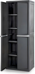 Sterilite 4 Shelf Cabinet, Lockable Utility Storage w/ Adjustable Shelves, Gray wourant