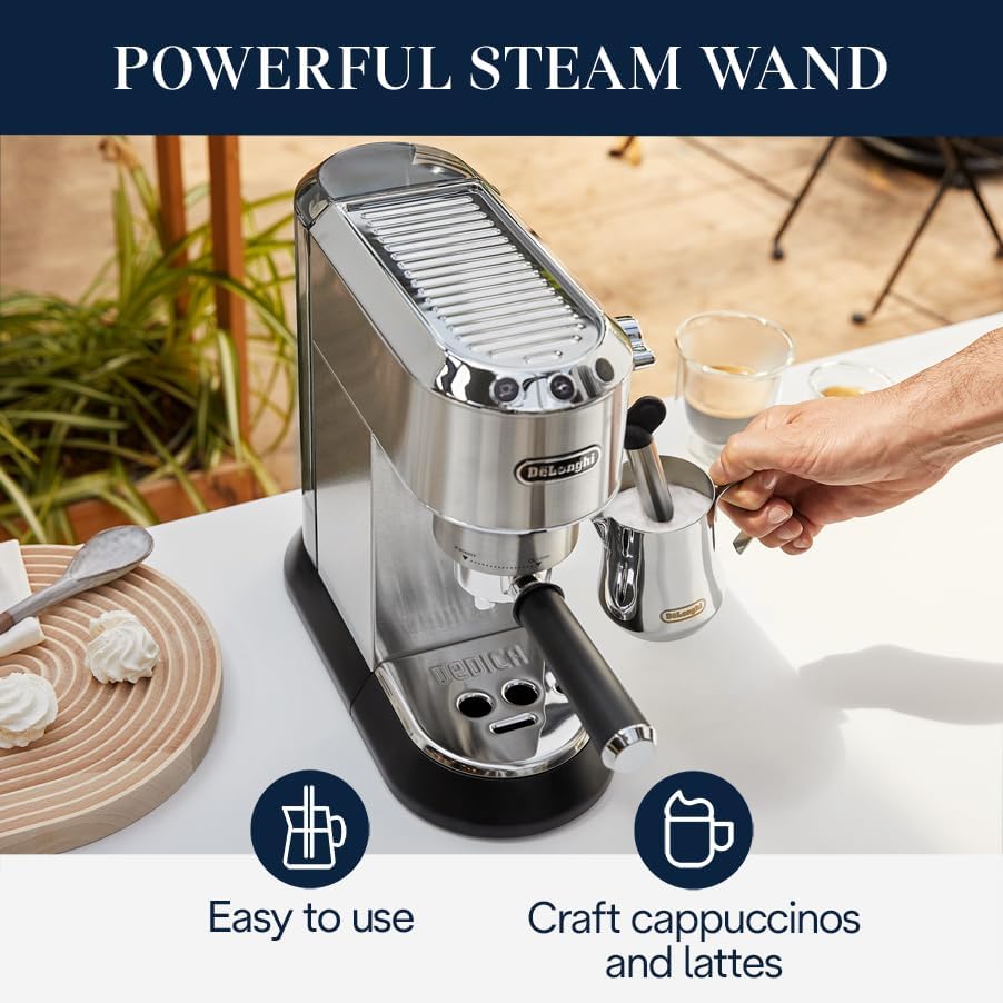 De’Longhi Dedica Espresso Machine with Manual Milk Frother wourant