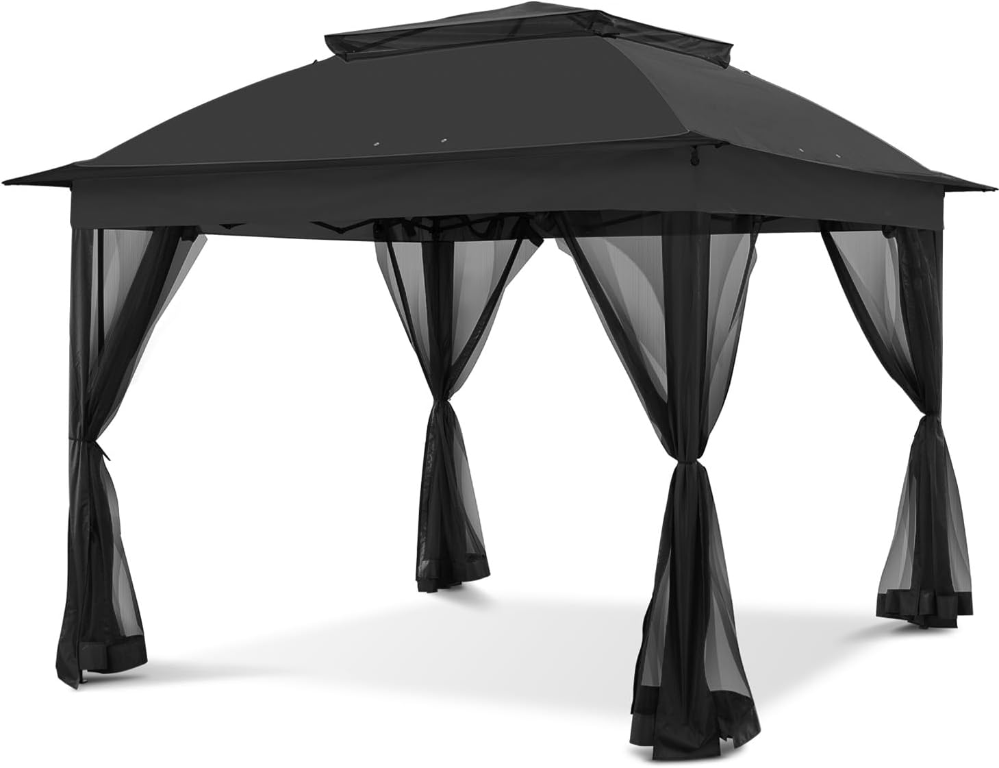 COOS BAY 11x11 Pop Up Gazebo with Mesh Netting, Instant Outdoor Canopy Tent, Water Resistant Shelter with UPF 50+ UV Protection, 121 Sq Ft Coverage, Beige woonhhop