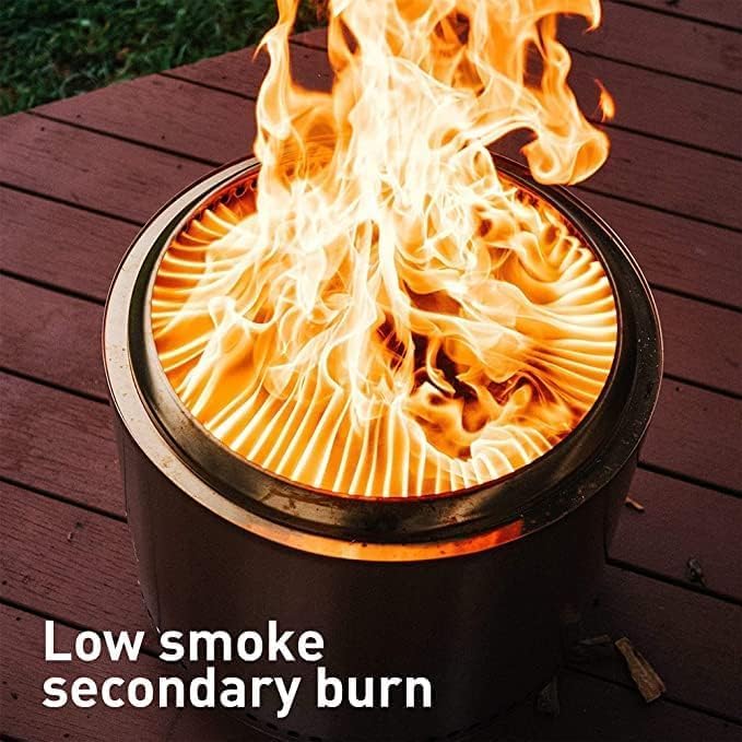 Solo Stove Bonfire 2.0 with Stand, 19.5 Inch Smokeless Fire Pit with Removable Ash Pan - Portable Outdoor Fire Pit - Stainless Steel Wood Burning Fireplace, Ideal for 4-6 People, 21.75 lbs wourant