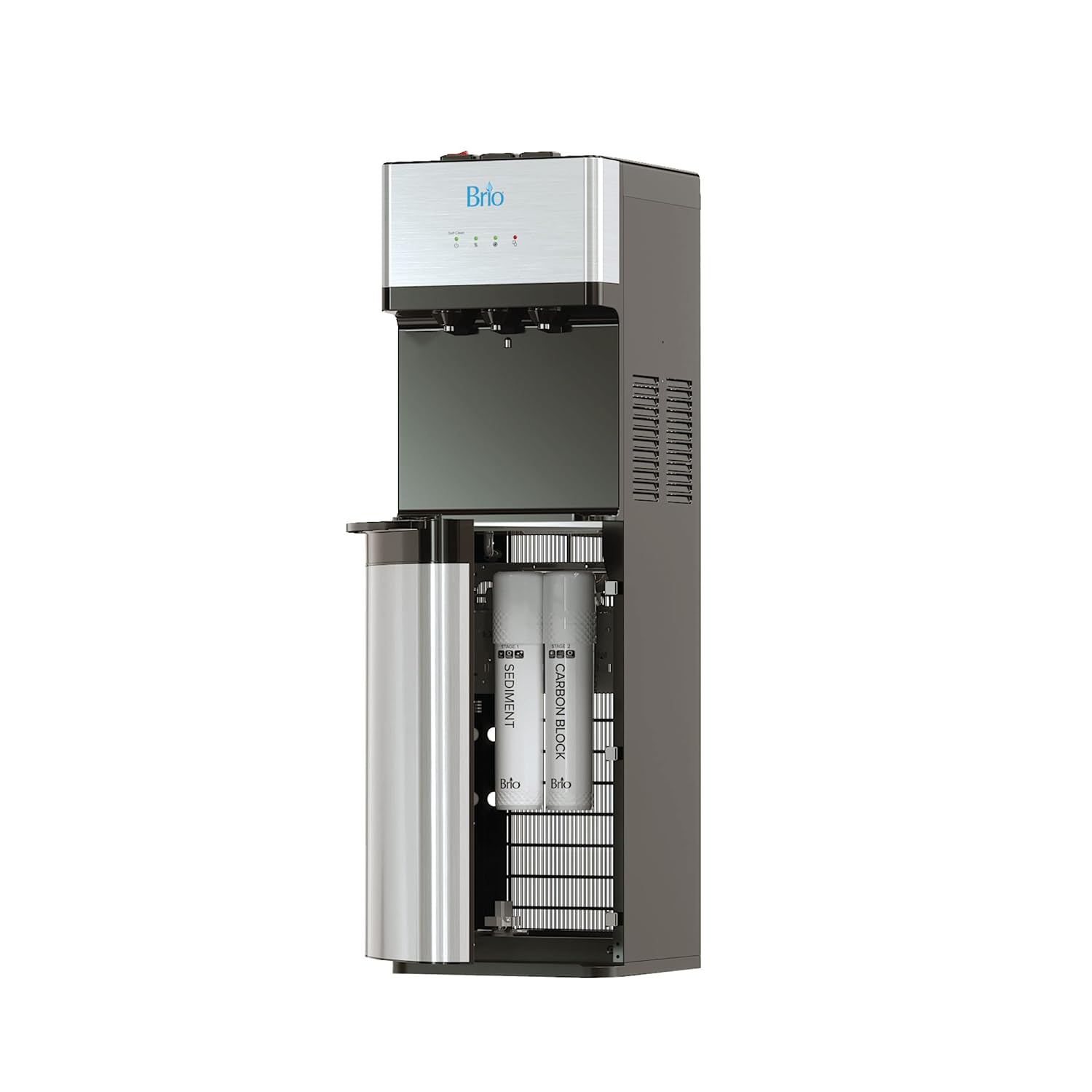 Brio Self Cleaning Bottleless Water Cooler Dispenser Stainless Steel Drinking Water Filter wourant