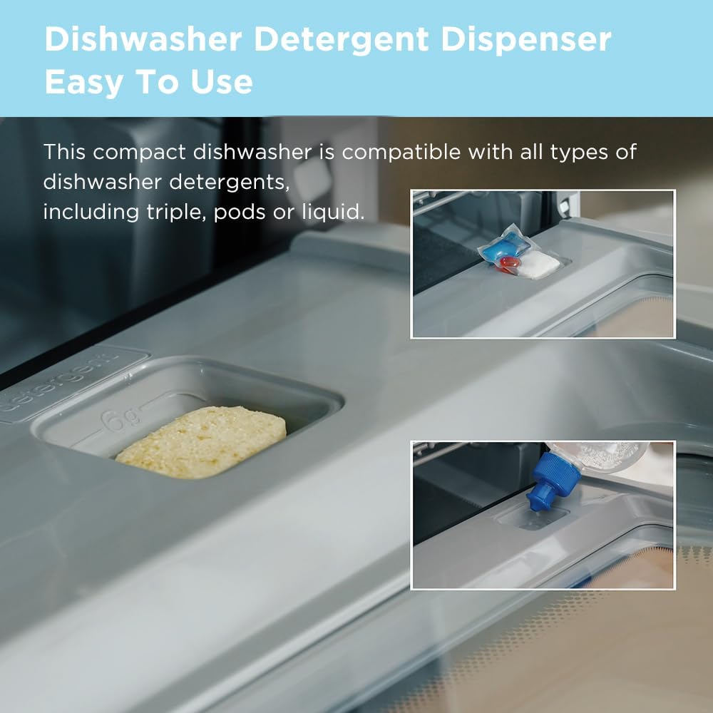 COMFEE' Portable Mini Dishwasher Countertop with 5L Built-in Water Tank for Apartments& RVs wourant