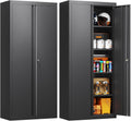Yizosh Metal Garage Storage Cabinet with 2 Doors and 5 Adjustable Shelves wourant