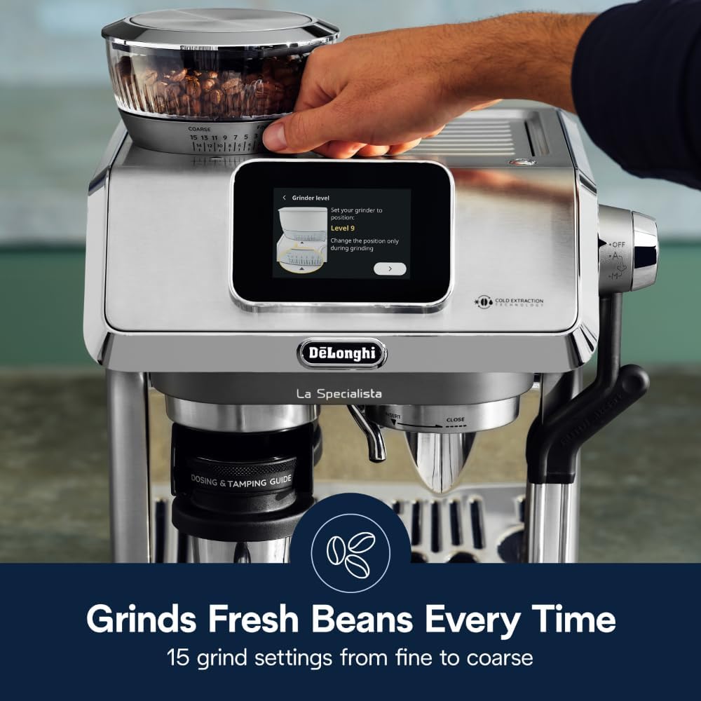 De'Longhi La Specialista Touch Espresso Machine with Grinder & Milk Frother ?Cold Brew & Iced Coffee Maker, Burr Grinder, 10 Drink Presets, Compact Bean to Cup, Award-Winning Italian Design woonhhop
