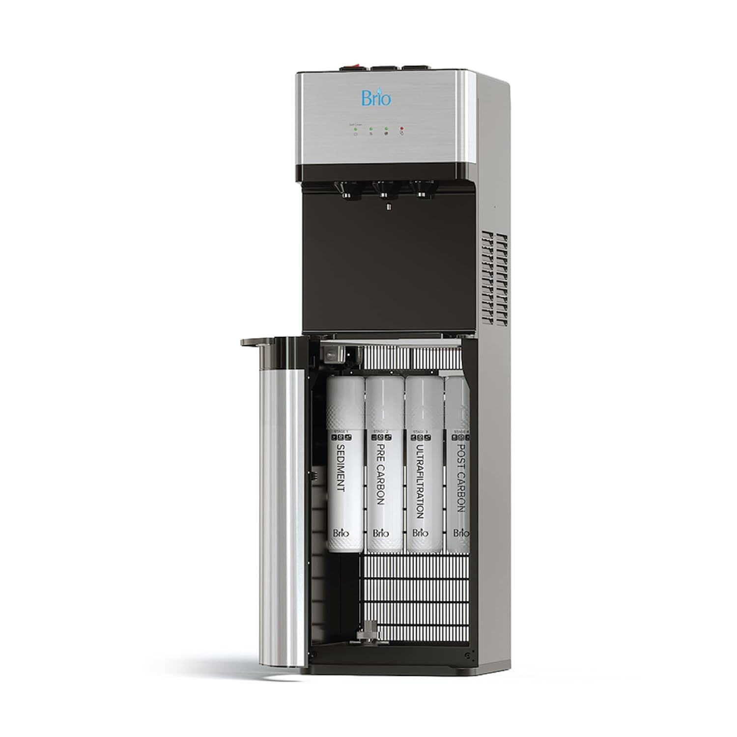 Brio Self Cleaning Bottleless Water Cooler Dispenser Stainless Steel Drinking Water Filter wourant