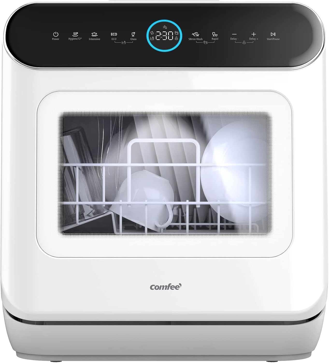 COMFEE' Portable Mini Dishwasher Countertop with 5L Built-in Water Tank for Apartments& RVs wourant