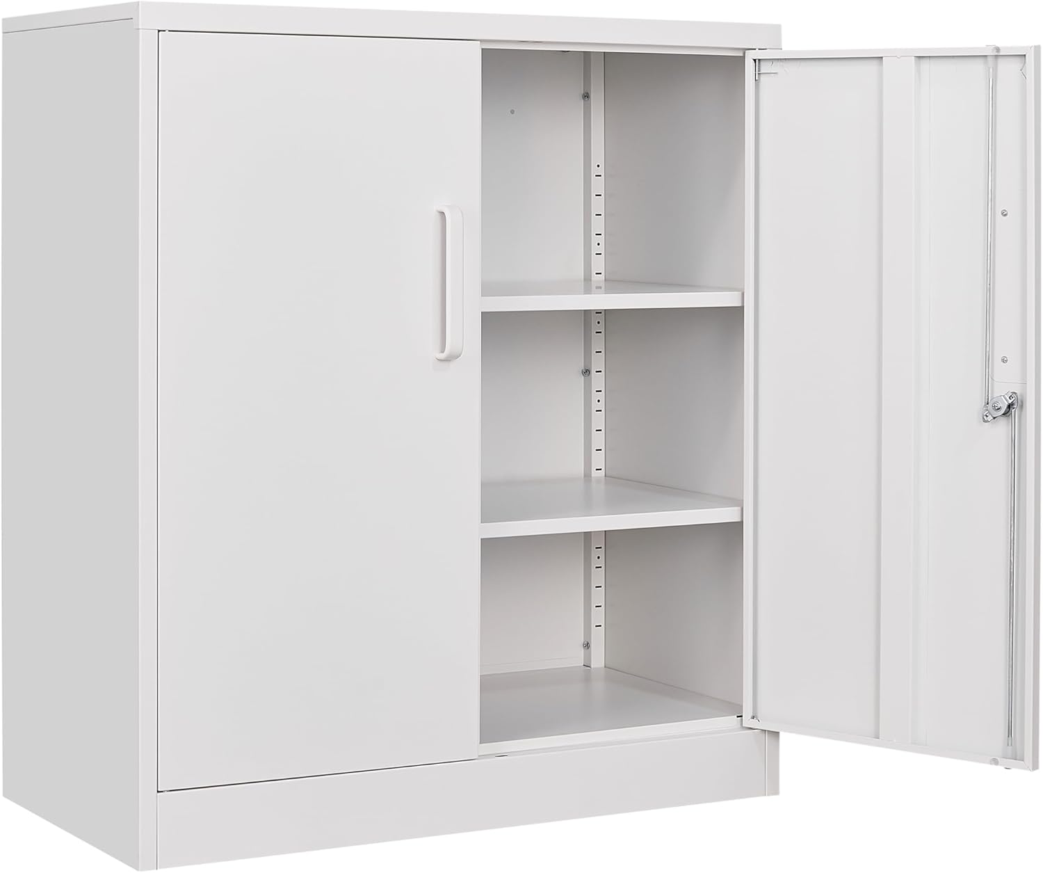 Metal Storage Cabinet with 2 Doors and 6 Shelves, Black Metal Cabinet with Lock, 71 Inch Lockable Garage Storage Cabinet wourant