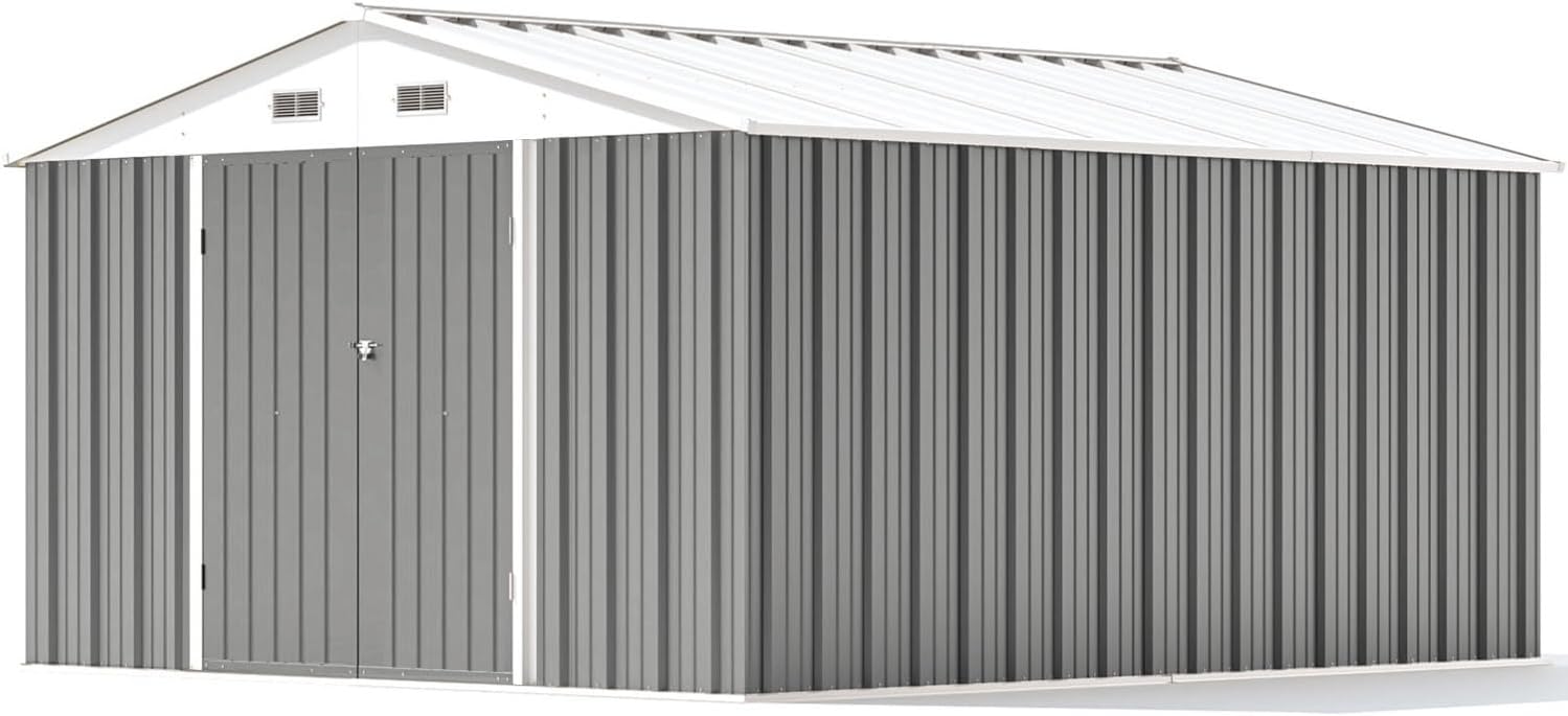 Patiowell 5x3 FT Outdoor Storage Shed Tool Shed with Sloping Roof and Lockable Door Metal Shed wourant