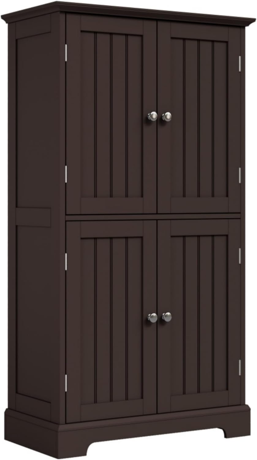 ChooChoo Bathroom Floor Cabinet, Modern Bathroom Storage Cabinet with 4 Door wourant