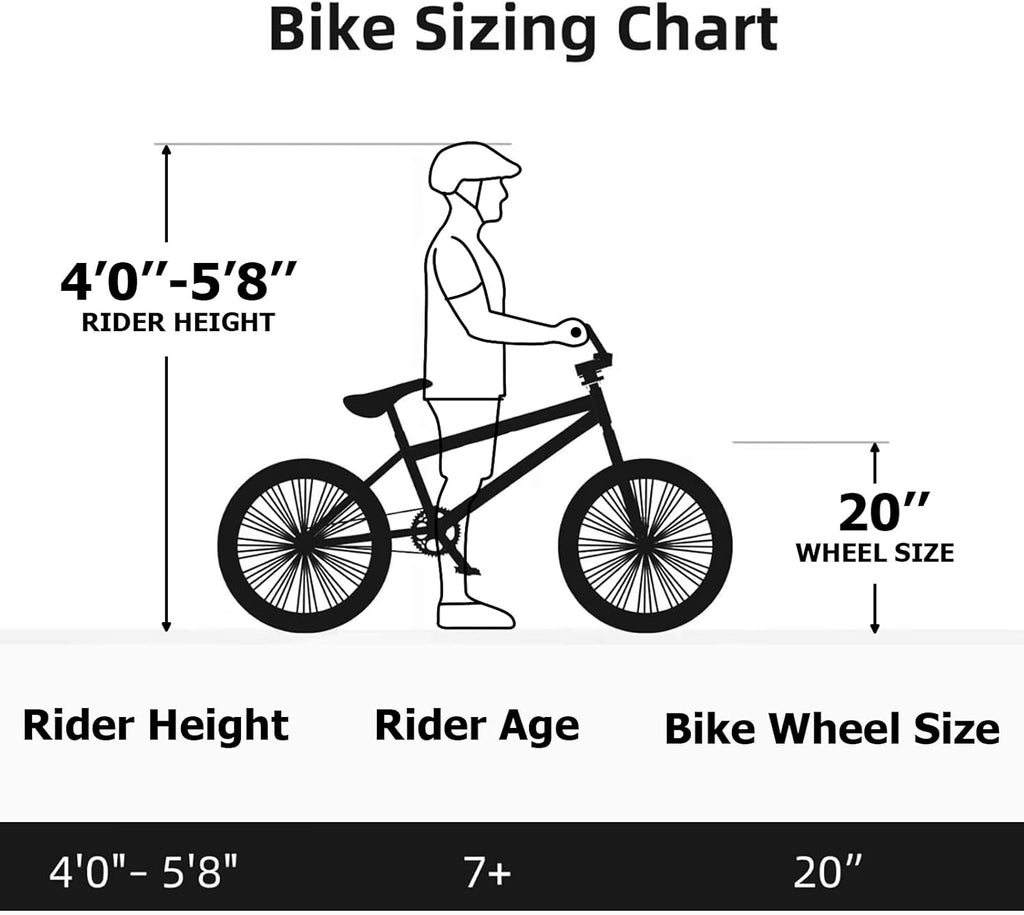 WEIZE Freestyle BMX Bicycle 20 Inch Stunt Bike for Kids and Adults Men and Women High Strength Steel Frame 360 Degree Rotor Freestyle wourant